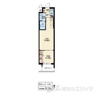 スプランディッド江坂DUE(1LDK/8階)の間取り写真