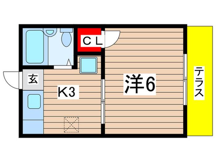 レピュート高岡 A棟(1K/1階)の間取り写真