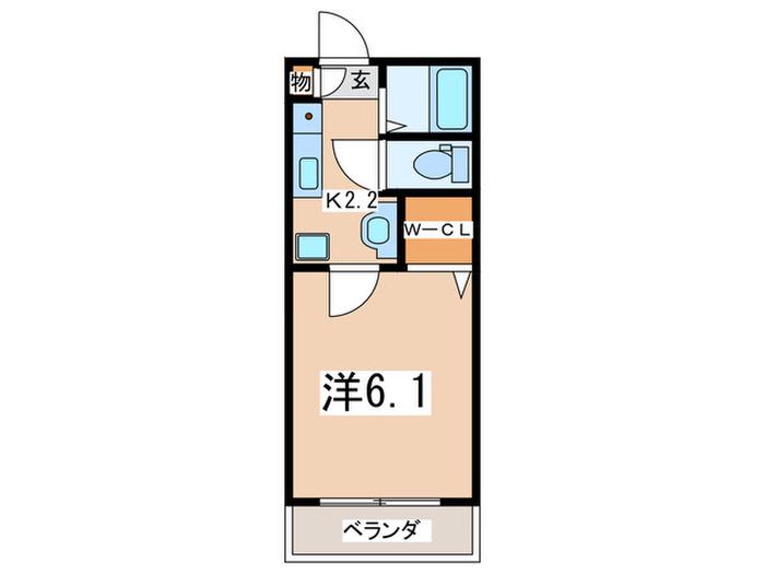 WING湘南(1K/3階)の間取り写真