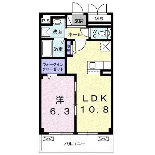 アニメートグレイス(1LDK/3階)の間取り写真