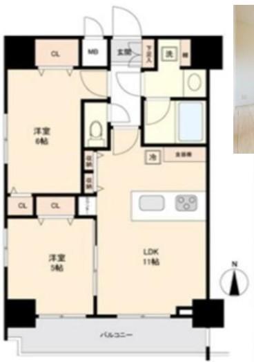 コンシェリア三田 TOKYO PREMIUM(2LDK/8階)の間取り写真
