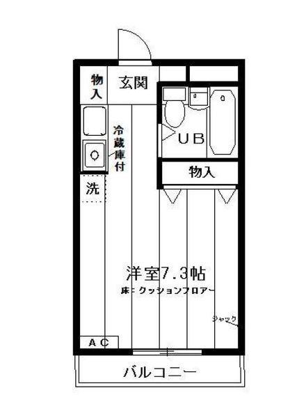 ロジマン菊川(ワンルーム/4階)の間取り写真
