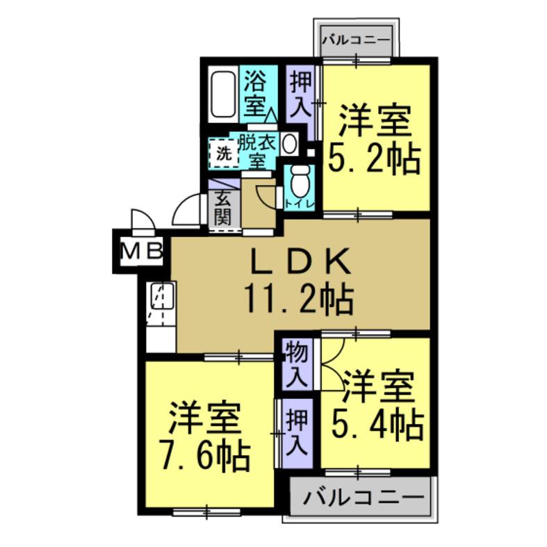 MAISON HOLLY(3LDK/1階)の間取り写真