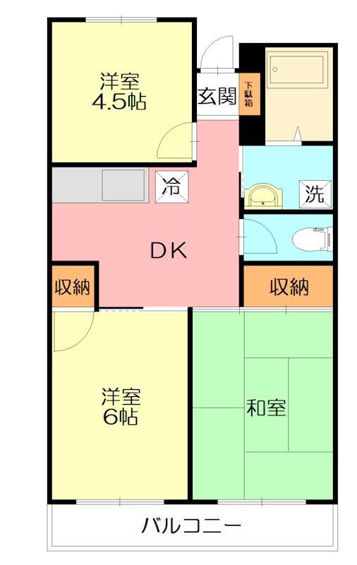シーサイドテラス(3DK/1階)の間取り写真