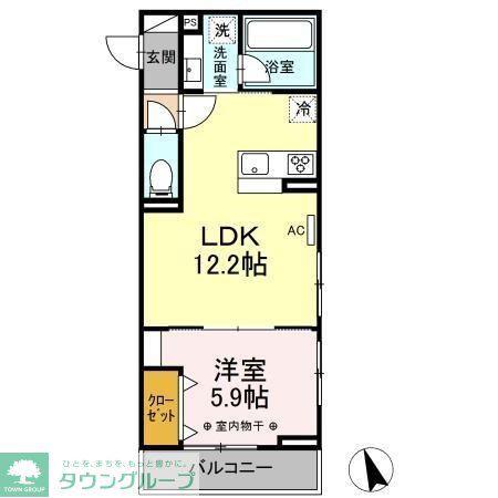 ウェルデンス戸塚 B(1LDK/3階)の間取り写真