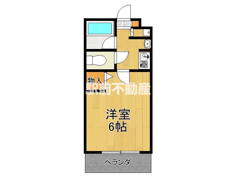プレステージ小郡(1K/2階)の間取り写真