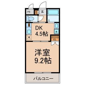パラッツォ牛田(1DK/2階)の間取り写真