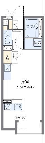 ミランダクレア(ワンルーム/2階)の間取り写真