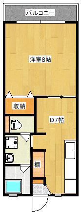 M APARTMENT(1DK/1階)の間取り写真