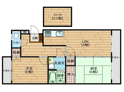 セントエルモスI(2LDK/5階)の間取り写真