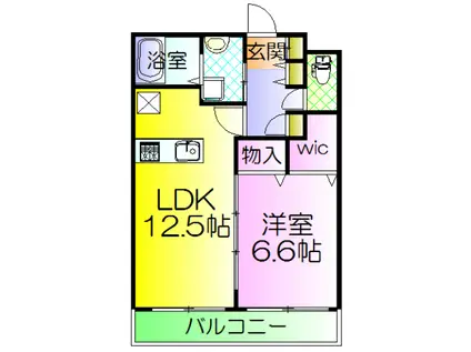 シャーメゾン・メルヴィーユ(1LDK/1階)の間取り写真
