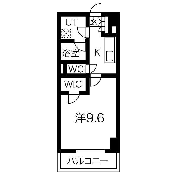 スカイヴィレッジ盛南(1K/2階)の間取り写真