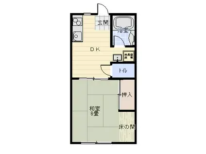 ハイツ昭和 甲府(1DK/3階)の間取り写真