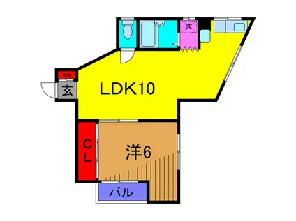 スズキビル(1LDK/4階)の間取り写真