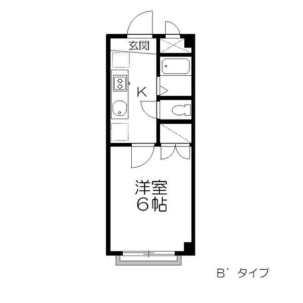メゾンプラネット台原(1K/3階)の間取り写真