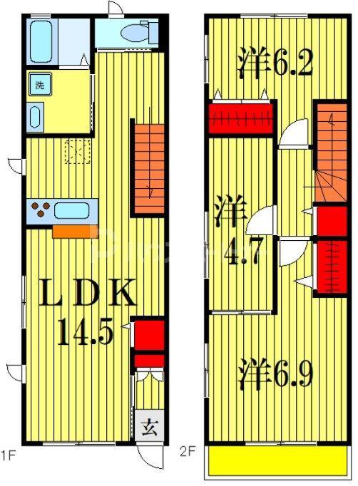 グランハイム柏の葉(3LDK/1階)の間取り写真