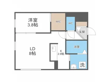 WHITE COURT(1LDK/4階)の間取り写真