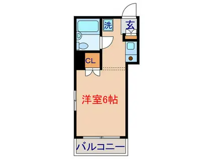 シャンテ美里(ワンルーム/2階)の間取り写真