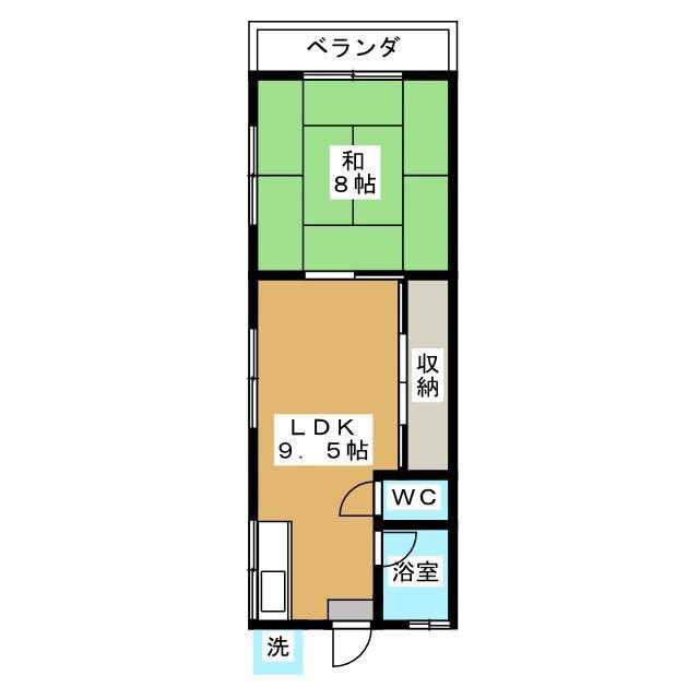 ASコーポ(1LDK/2階)の間取り写真