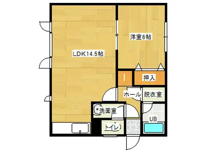 サンフィルII(1LDK/2階)の間取り写真