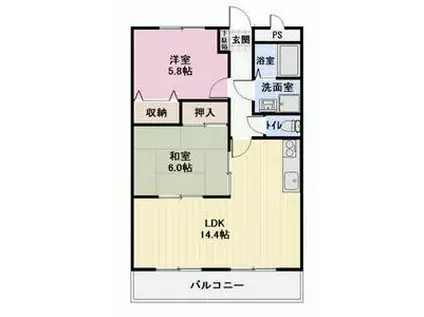 サウスバレー21(2LDK/1階)の間取り写真