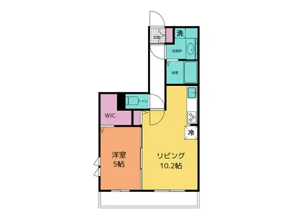 ファビュラスレセンテ(1LDK/3階)の間取り写真
