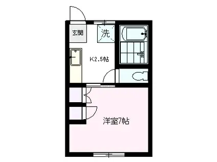 コーポ新星(1K/2階)の間取り写真