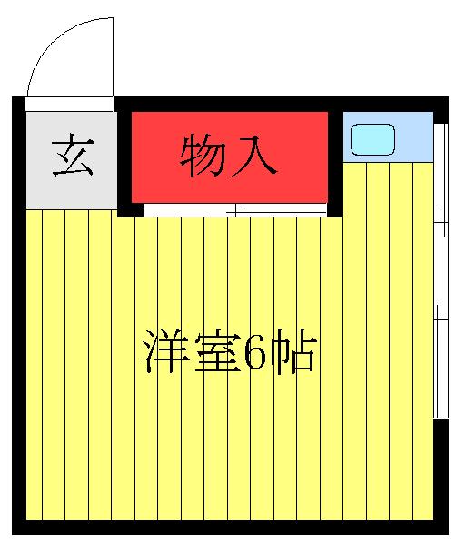 関アパートIII(ワンルーム/2階)の間取り写真