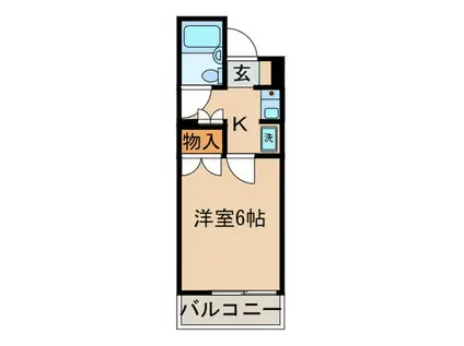 ジュネス川崎(1K/2階)の間取り写真