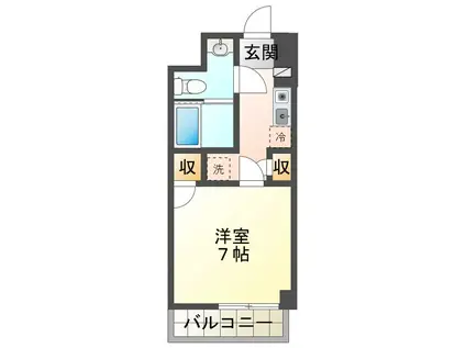 OKA栄ハイツ(1K/3階)の間取り写真