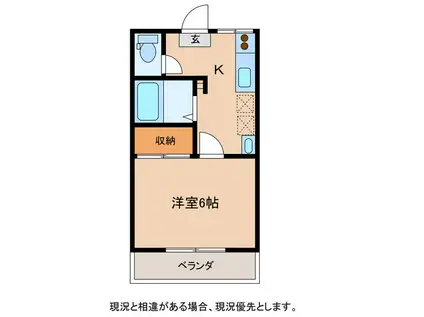 メゾンドール(1K/2階)の間取り写真