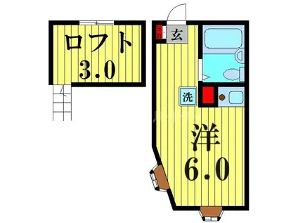 本木宏和ハイツ(ワンルーム/1階)の間取り写真