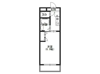 シャトレ―御殿山(1K/1階)の間取り写真
