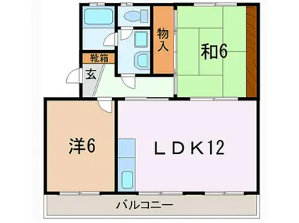 プロスパー沢田(2LDK/3階)の間取り写真
