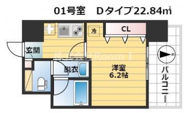 FUJIMAN北山町(1K/5階)の間取り写真