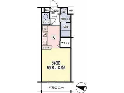 フィシオ橋本(ワンルーム/2階)の間取り写真