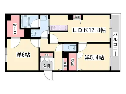シャーメゾン・コレクト(2LDK/2階)の間取り写真
