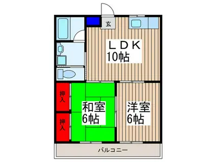 メゾンサイキ(2LDK/2階)の間取り写真