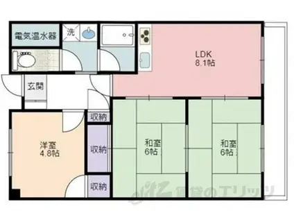 メゾンあおきII(3LDK/4階)の間取り写真