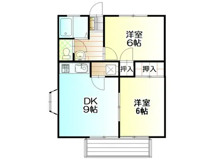 竹ノ内ハイツ(2LDK/2階)の間取り写真