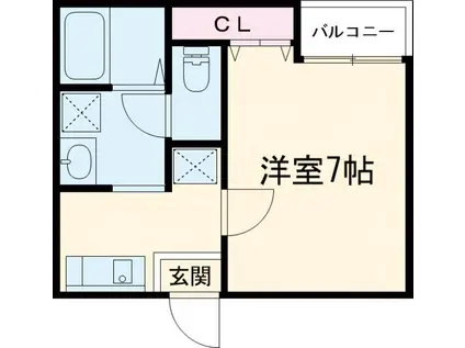 愛宕南アパートメント(1K/2階)の間取り写真
