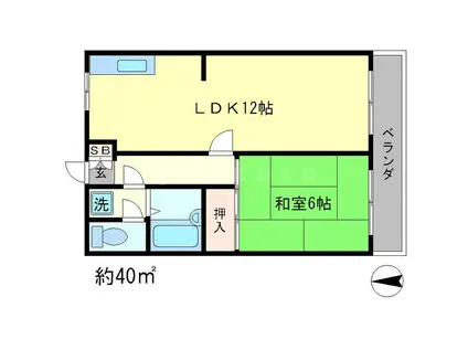 エレガントコーポI(1LDK/1階)の間取り写真