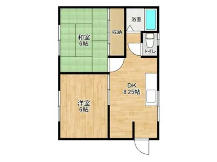 カルモカーサ(2DK/2階)の間取り写真