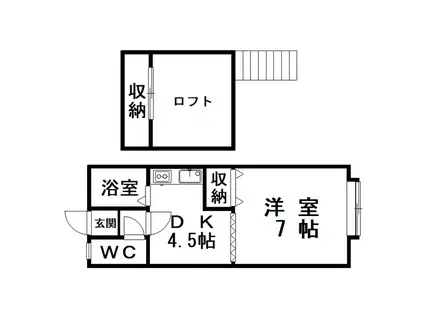 ハウスルピナス(1SDK/2階)の間取り写真