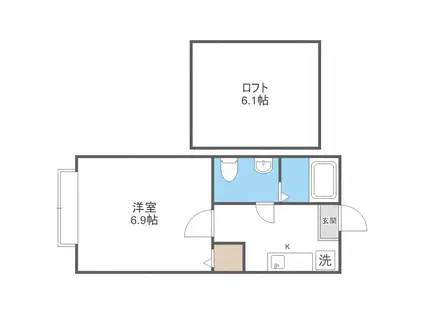リファイン発寒中央(1K/1階)の間取り写真
