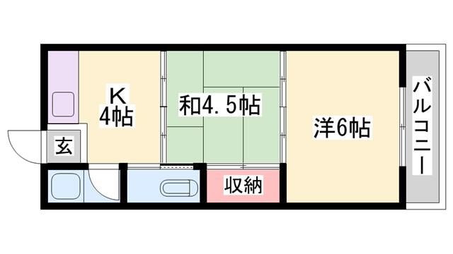 ダイワハイツ(2K/1階)の間取り写真