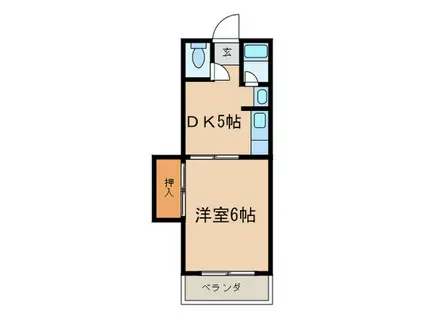 シャトウノダ(1DK/4階)の間取り写真