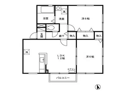 リビングタウン東通IID(2LDK/2階)の間取り写真