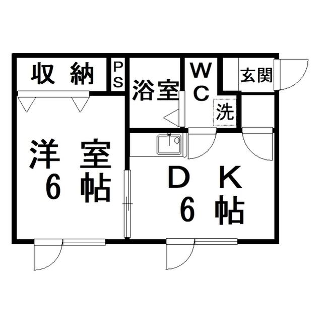 アルファハイツ(1DK/2階)の間取り写真