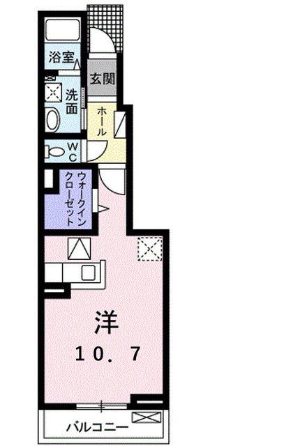 シェルドミール(ワンルーム/1階)の間取り写真